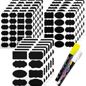 173 Pcs Pack Chalkboard Labels for Pantry and Kitchen Containers with 2 Free Chalk Pens, Reusable and Waterproof Blackboard Stickers for Mason Glass Jars, Bottles, and Boxes, Home and Office Stickers