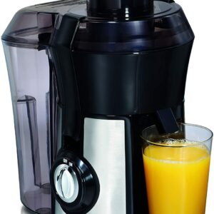 Hamilton Beach Juicer Machine, Big Mouth Large 3” Feedchute, Easy to Clean, Centrifugal, BPA Free, 800W Motor, Silver